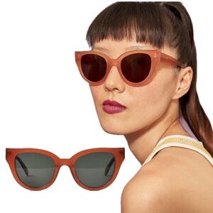 CARLA COLOUR Red Barton Cat Eye Sunglasses Sun Glasses